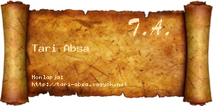 Tari Absa névjegykártya